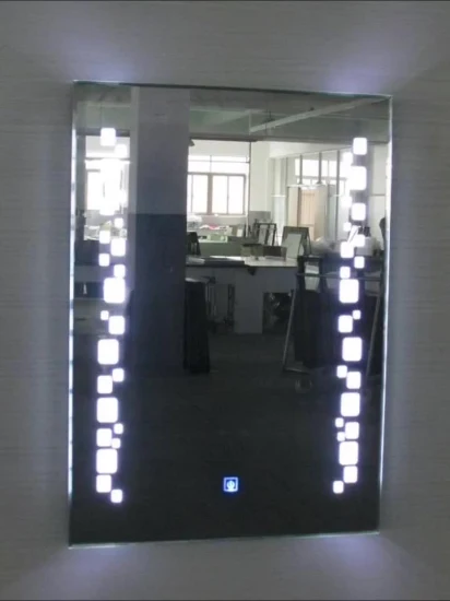 Miroir LED moderne OEM, miroir rond LED, interrupteur tactile mural, miroir intelligent pour salle de bains avec lumière LED