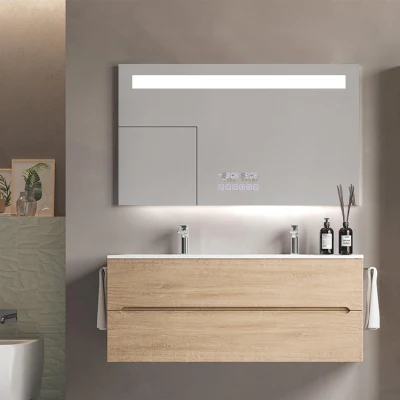 Miroir LED de salle de bains encadré par désembueur environnemental de commutateur tactile intelligent de haute qualité